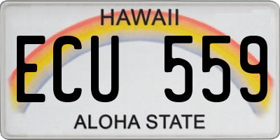 HI license plate ECU559