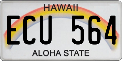 HI license plate ECU564