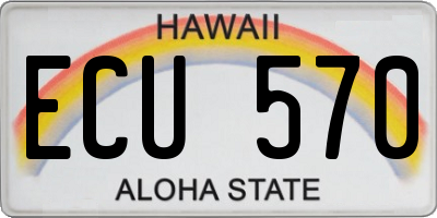 HI license plate ECU570