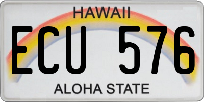 HI license plate ECU576