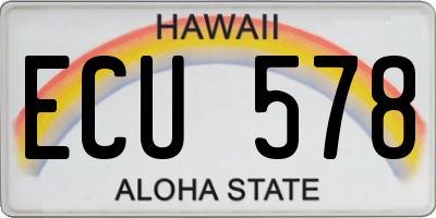 HI license plate ECU578