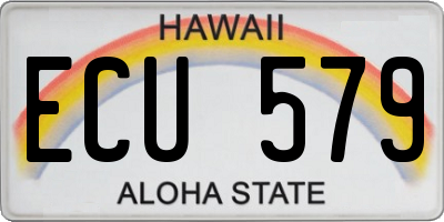 HI license plate ECU579