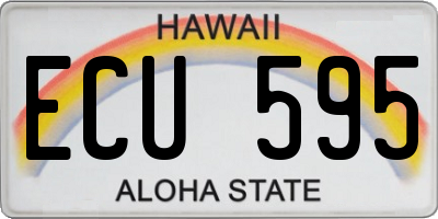 HI license plate ECU595