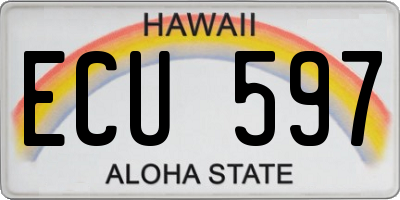 HI license plate ECU597