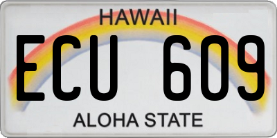 HI license plate ECU609