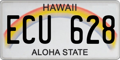 HI license plate ECU628