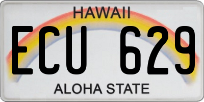 HI license plate ECU629