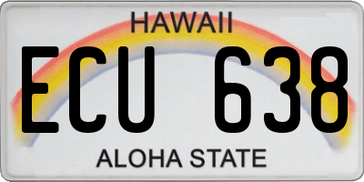 HI license plate ECU638