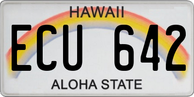 HI license plate ECU642