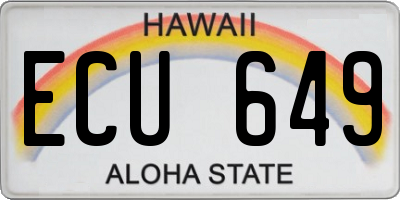 HI license plate ECU649