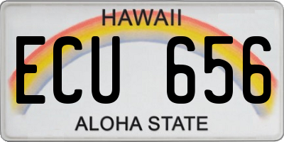 HI license plate ECU656