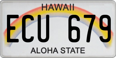 HI license plate ECU679
