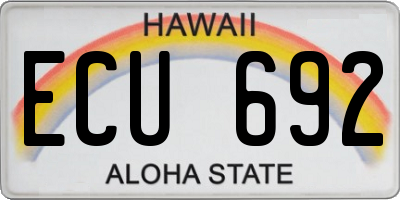 HI license plate ECU692