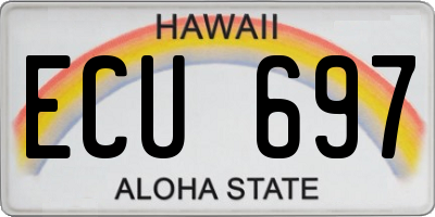 HI license plate ECU697