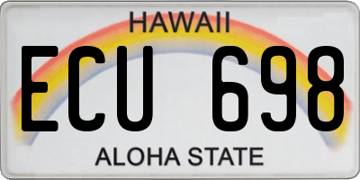 HI license plate ECU698