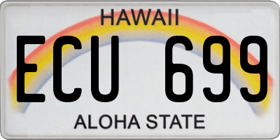 HI license plate ECU699