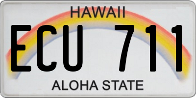 HI license plate ECU711