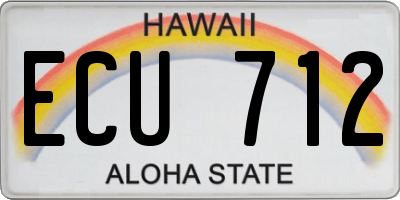 HI license plate ECU712