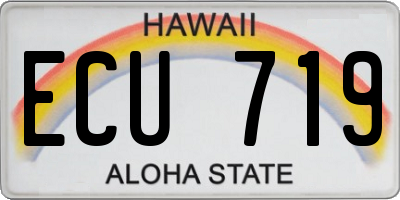 HI license plate ECU719