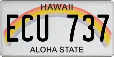 HI license plate ECU737