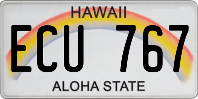 HI license plate ECU767