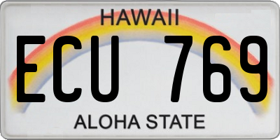 HI license plate ECU769