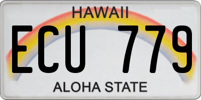HI license plate ECU779