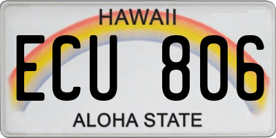 HI license plate ECU806
