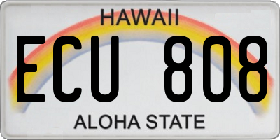 HI license plate ECU808