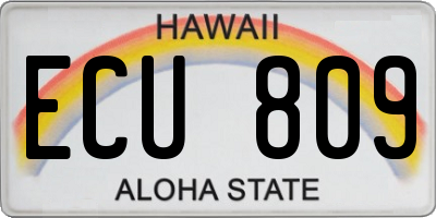 HI license plate ECU809
