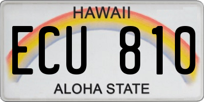 HI license plate ECU810
