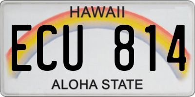 HI license plate ECU814