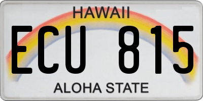 HI license plate ECU815