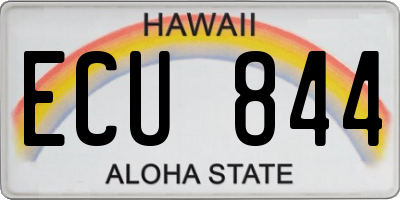 HI license plate ECU844