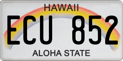 HI license plate ECU852
