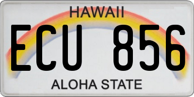 HI license plate ECU856