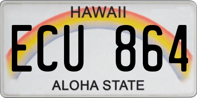 HI license plate ECU864