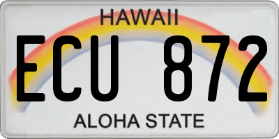 HI license plate ECU872