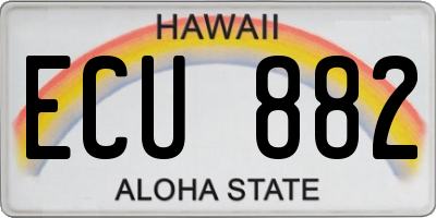 HI license plate ECU882
