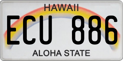HI license plate ECU886