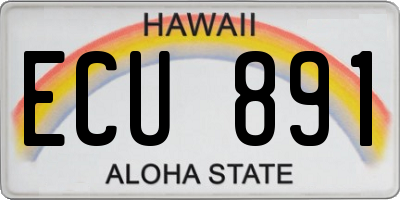 HI license plate ECU891
