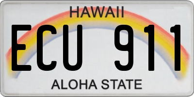 HI license plate ECU911