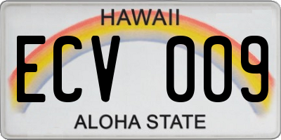 HI license plate ECV009