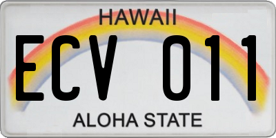 HI license plate ECV011