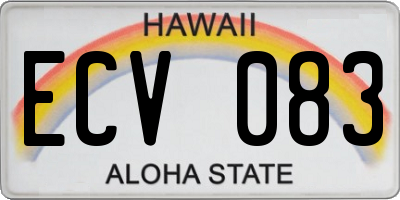 HI license plate ECV083
