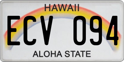 HI license plate ECV094