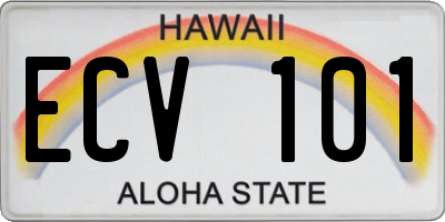 HI license plate ECV101