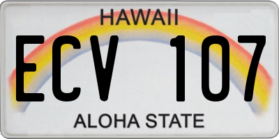 HI license plate ECV107