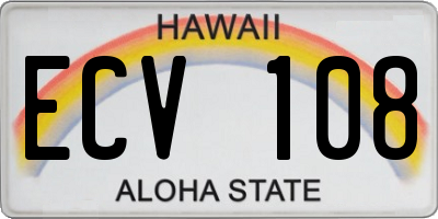 HI license plate ECV108