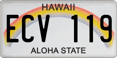 HI license plate ECV119